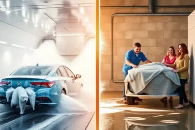 tunel de lavado frente a lavadero manual pros y contras Servicio de limpieza de automoviles